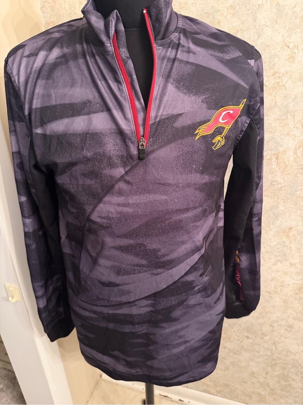 NBA Cleveland Cavaliers Men's Charcoal Camouflage Quarter-Zip Pullover Shirt